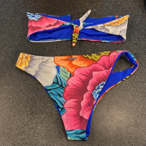 Mara Hoffman Strapless Flora Bathing Suit - Picture 3 of 10